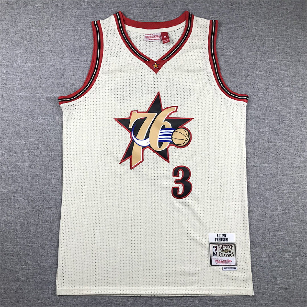 Allen Iverson #3 Philadelphia 76ers Retro Throwback  Embroidered Jersey