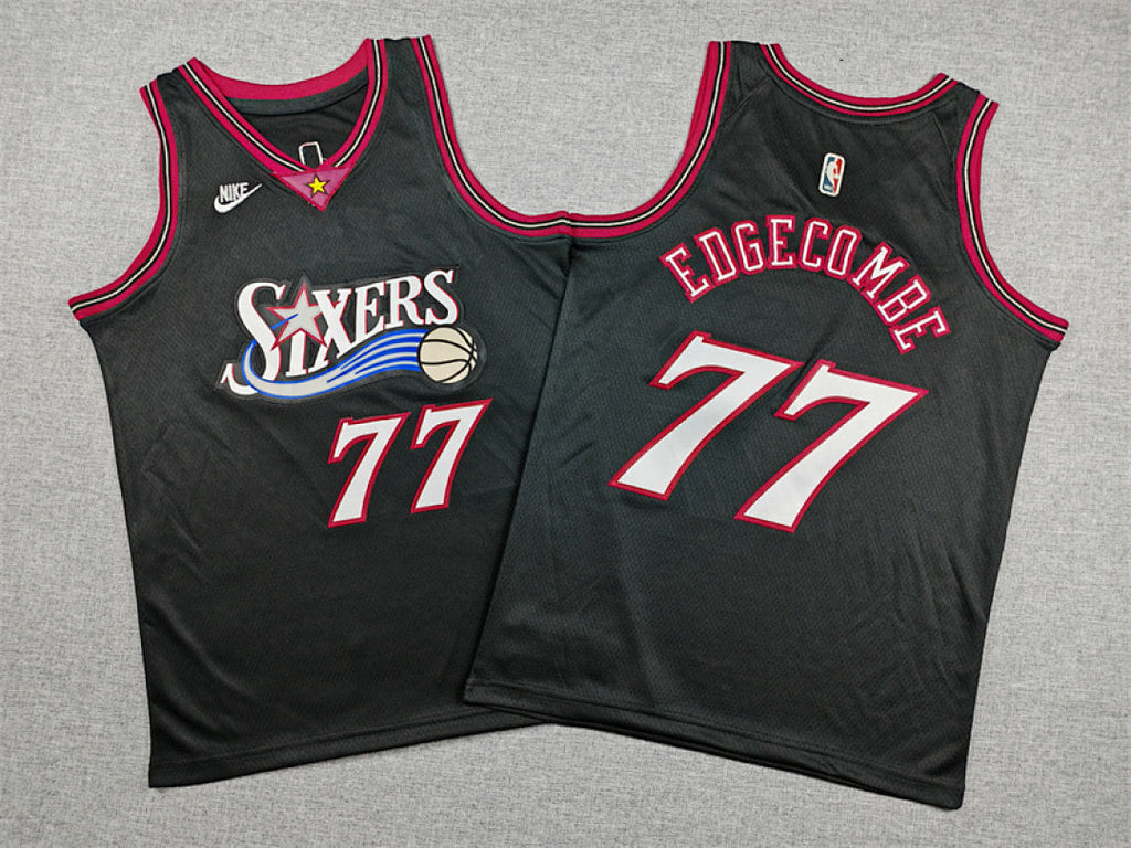 Youth VJ Edgecombe Philadelphia 76ers #77 City Edition Embroidered Jersey