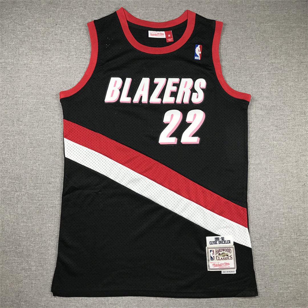 Clyde Drexler#22 Portland Trail Blazers 1991-92 Throwback Embroidered Jersey