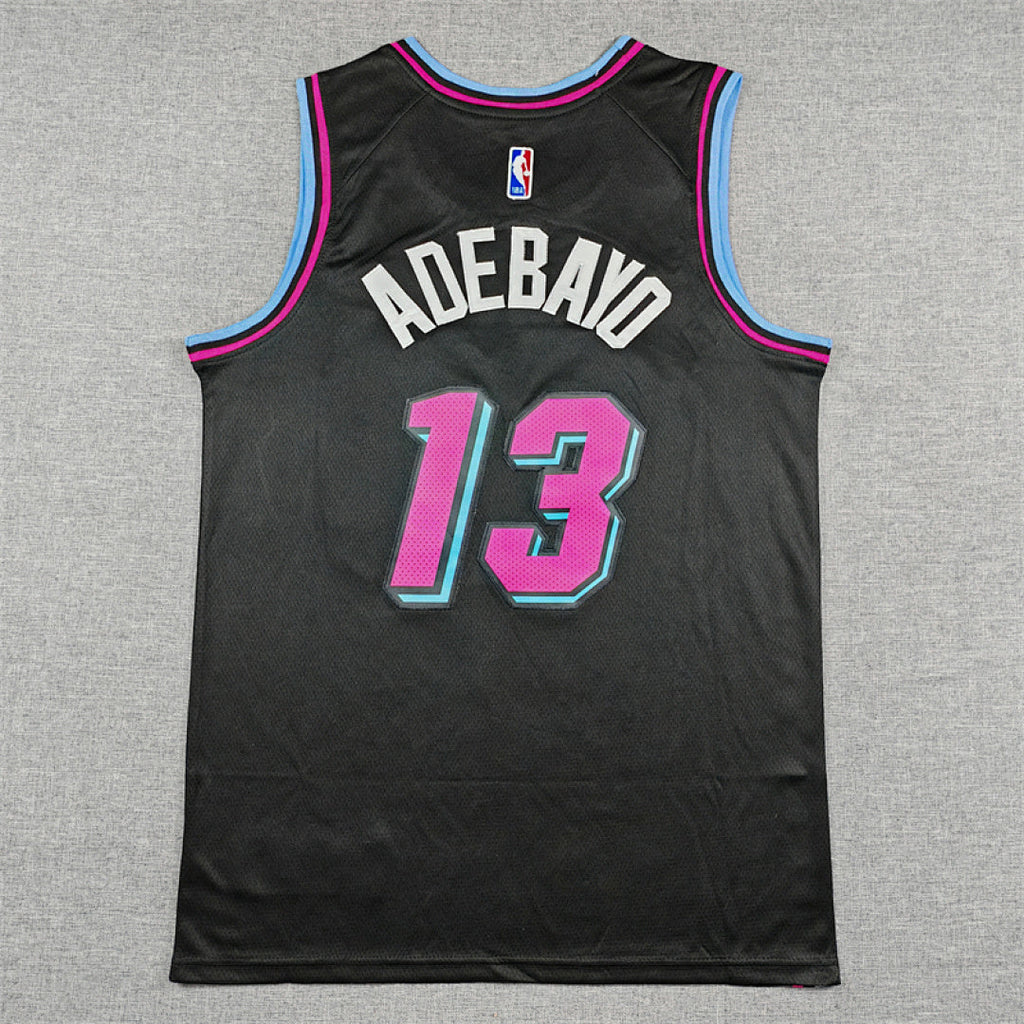 Bam Adebayo# 13 Miami Heat Black City Edition Swingman Embroidered Jersey