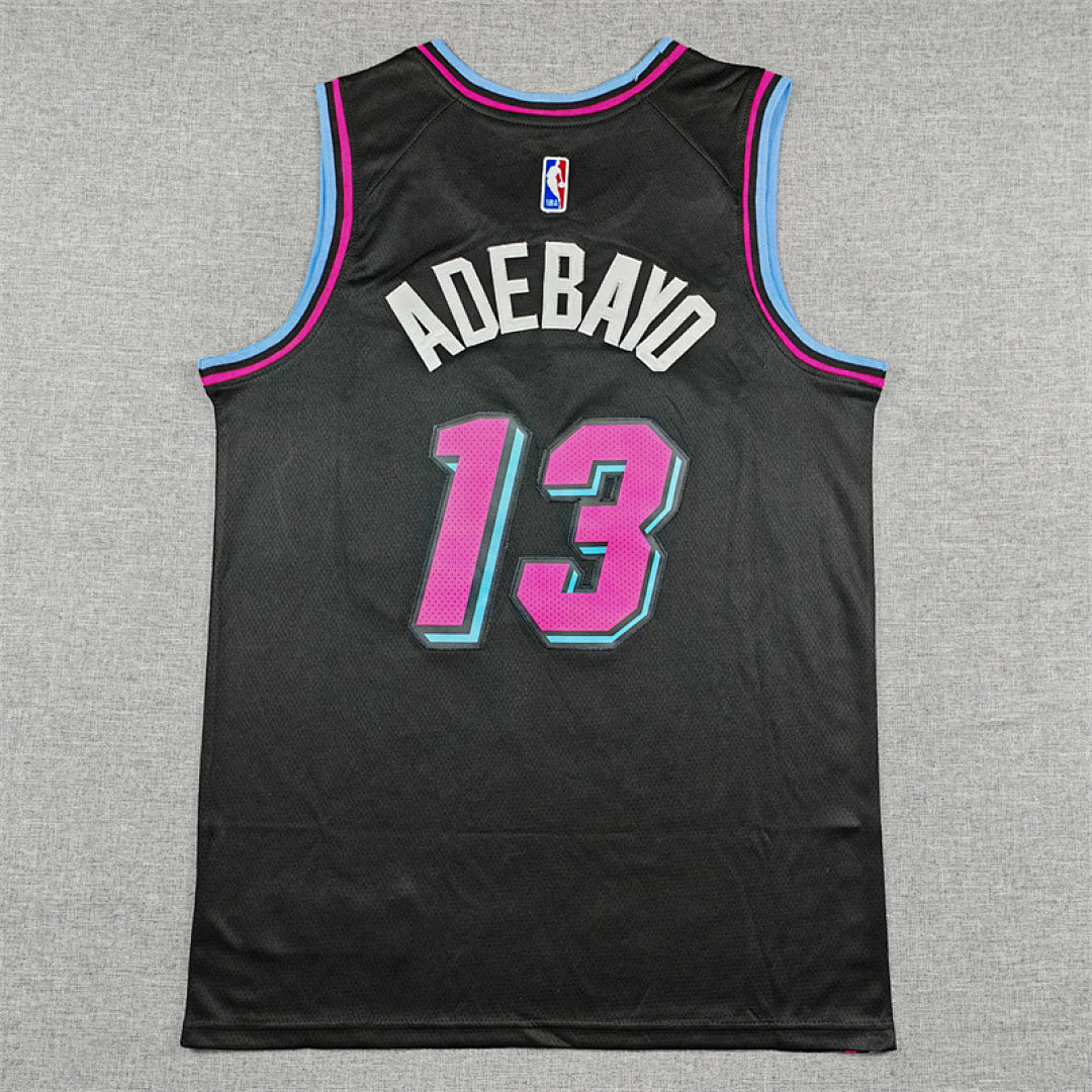 Bam Adebayo# 13 Miami Heat Black City Edition Swingman Embroidered Jersey