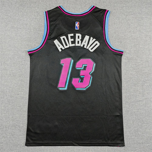 Bam Adebayo# 13 Miami Heat Black City Edition Swingman Embroidered Jersey