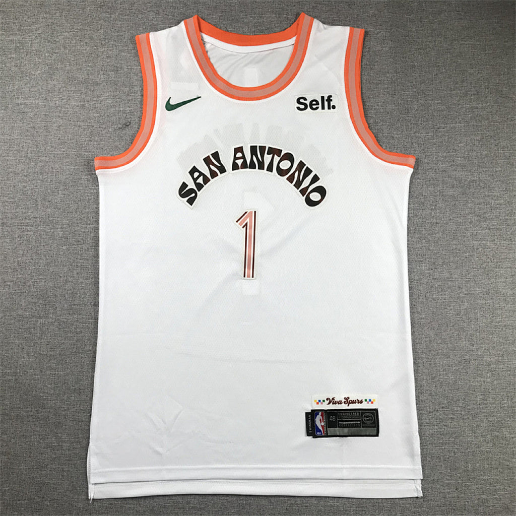 Victor Wembanyama #1 San Antonio Spurs White City Edition Swingman Embroidered Jersey