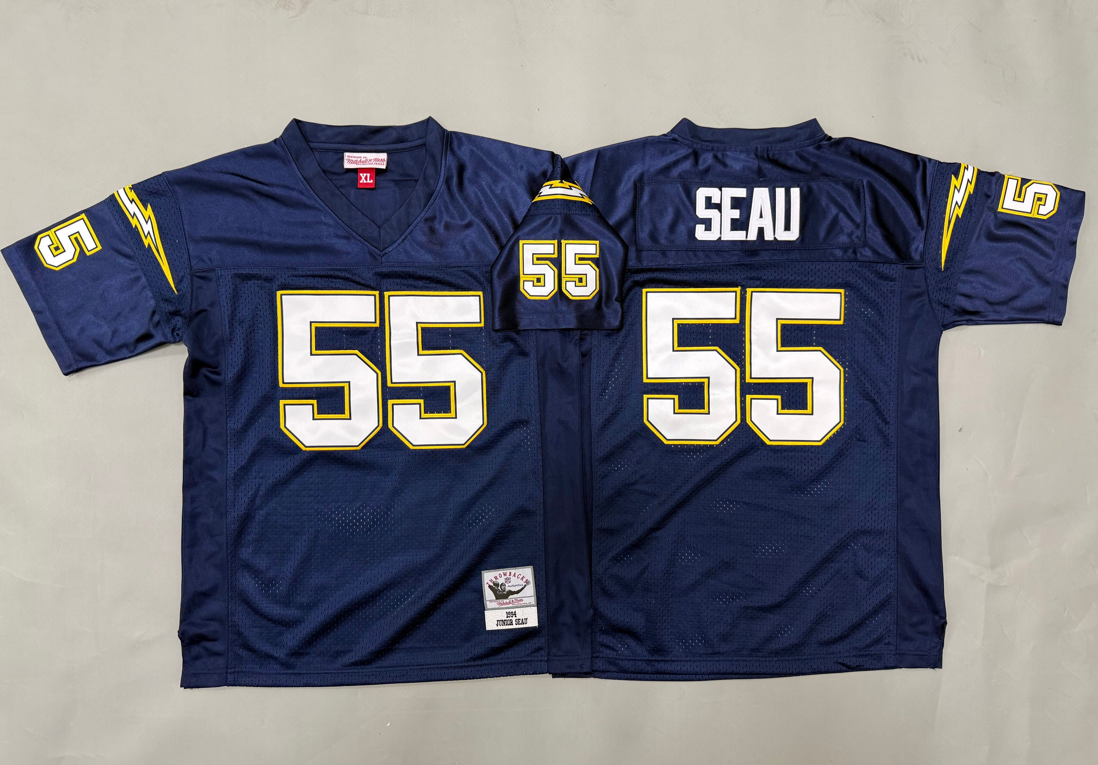 Youth Junior Seau #55 Los Angeles Chargers Navy Vintage Throwback Jersey