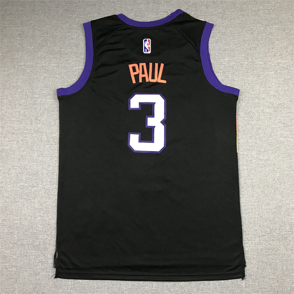 Chris Paul #3 Phoenix Suns Black 75th Anniversary Patch City Edition Swingman Embroidered Jersey