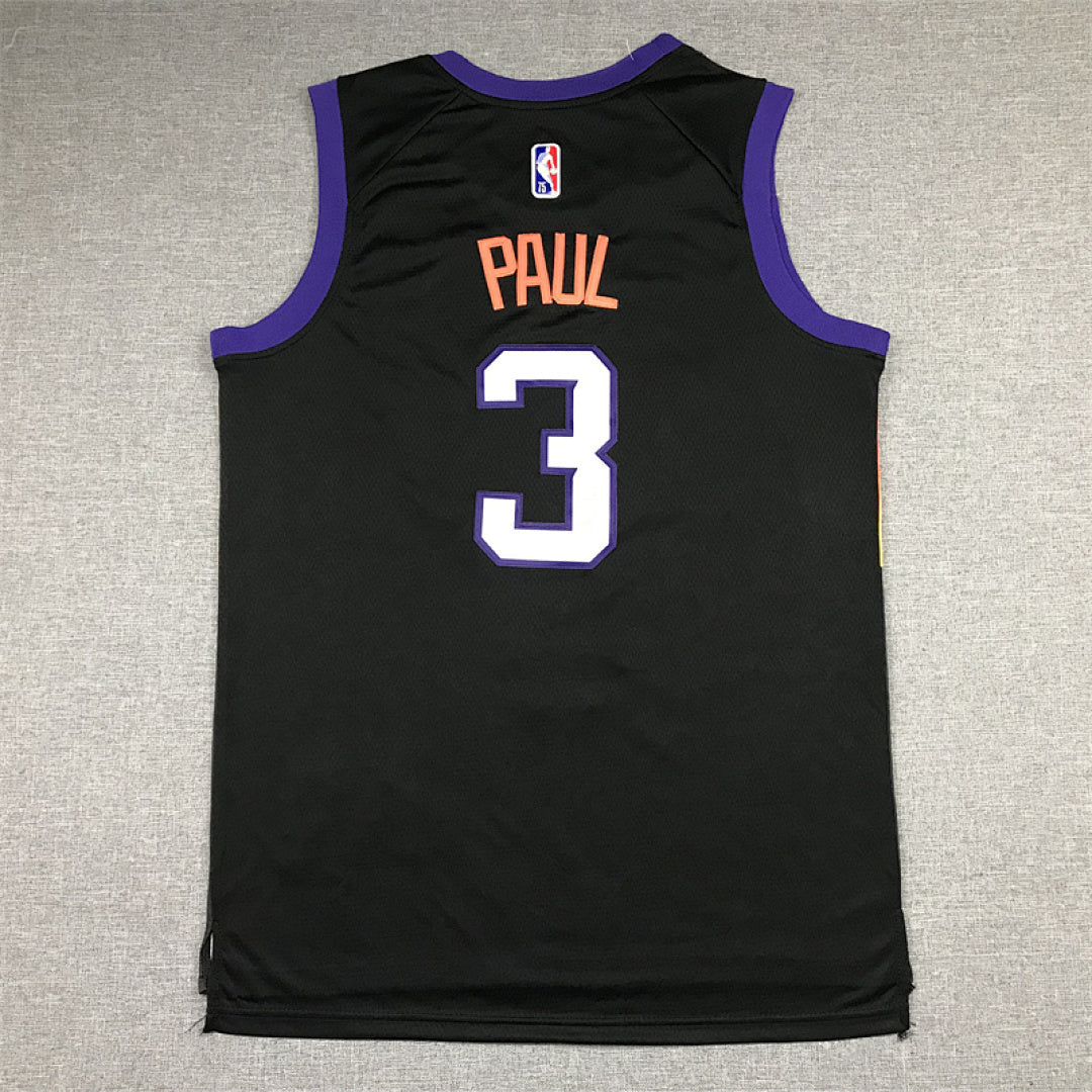 Chris Paul #3 Phoenix Suns Black 75th Anniversary Patch City Edition Swingman Embroidered Jersey
