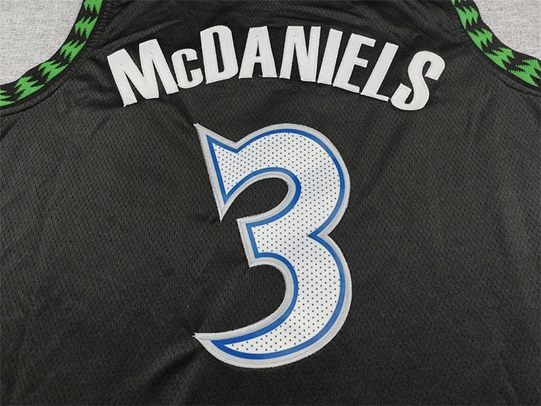 Jaden McDaniels #3 Minnesota Timberwolves 2026 Black City Edition Swingman Embroidered Jersey
