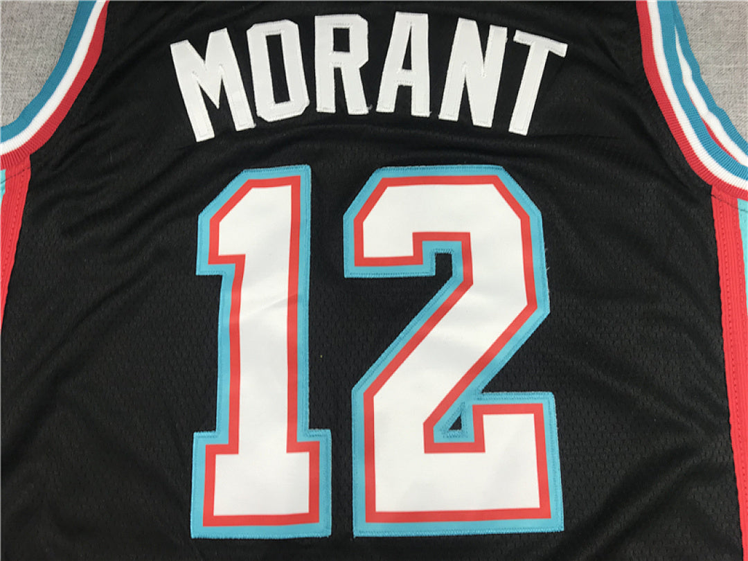 Ja Morant# 12 Memphis Grizzlies Black City Edition Swingman Embroidered Jersey