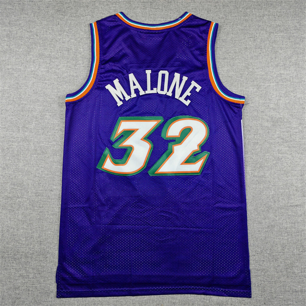 Utah Jazz Karl Malone #32 Throwback 1996-97 Purple Embroidered Jersey