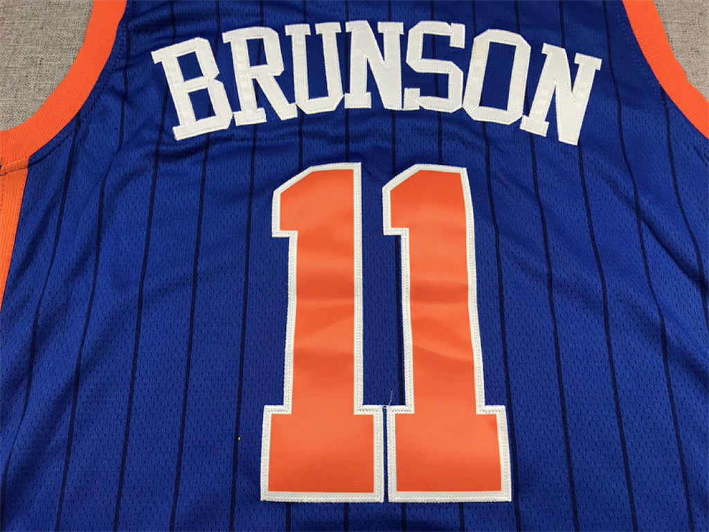 Jalen Brunson#11 New York Knicks Blue City Edition Swingman Embroidered Jersey