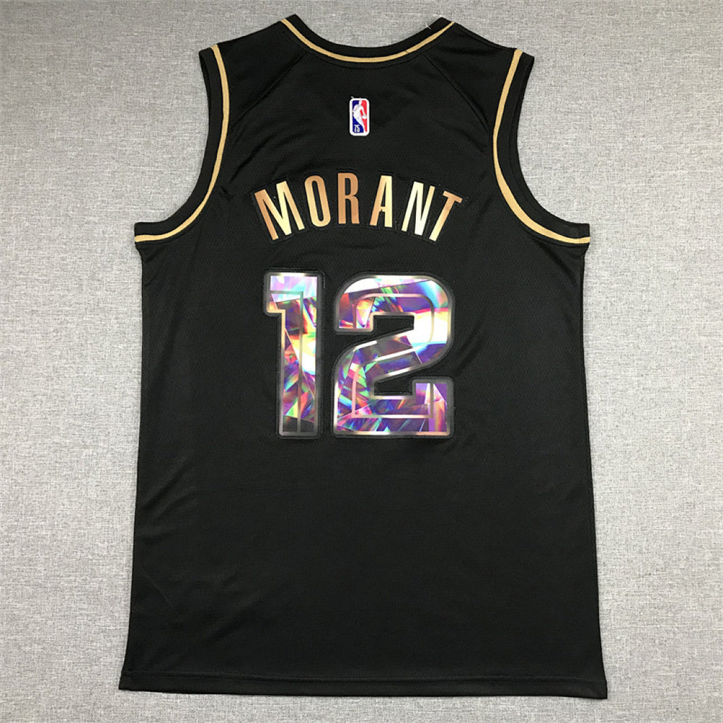 Ja Morant# 12 Memphis Grizzlies Black & Gold City Edition Swingman Embroidered Jersey