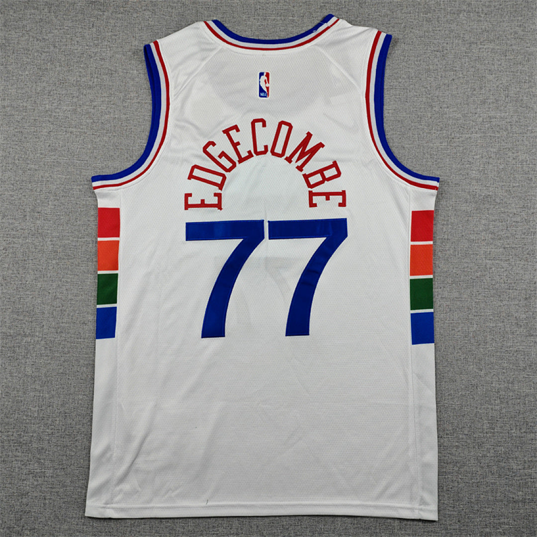 V. J. Edgecombe #77 Philadelphia 76ers 2025 White City Edition Swingman Embroidered Jersey