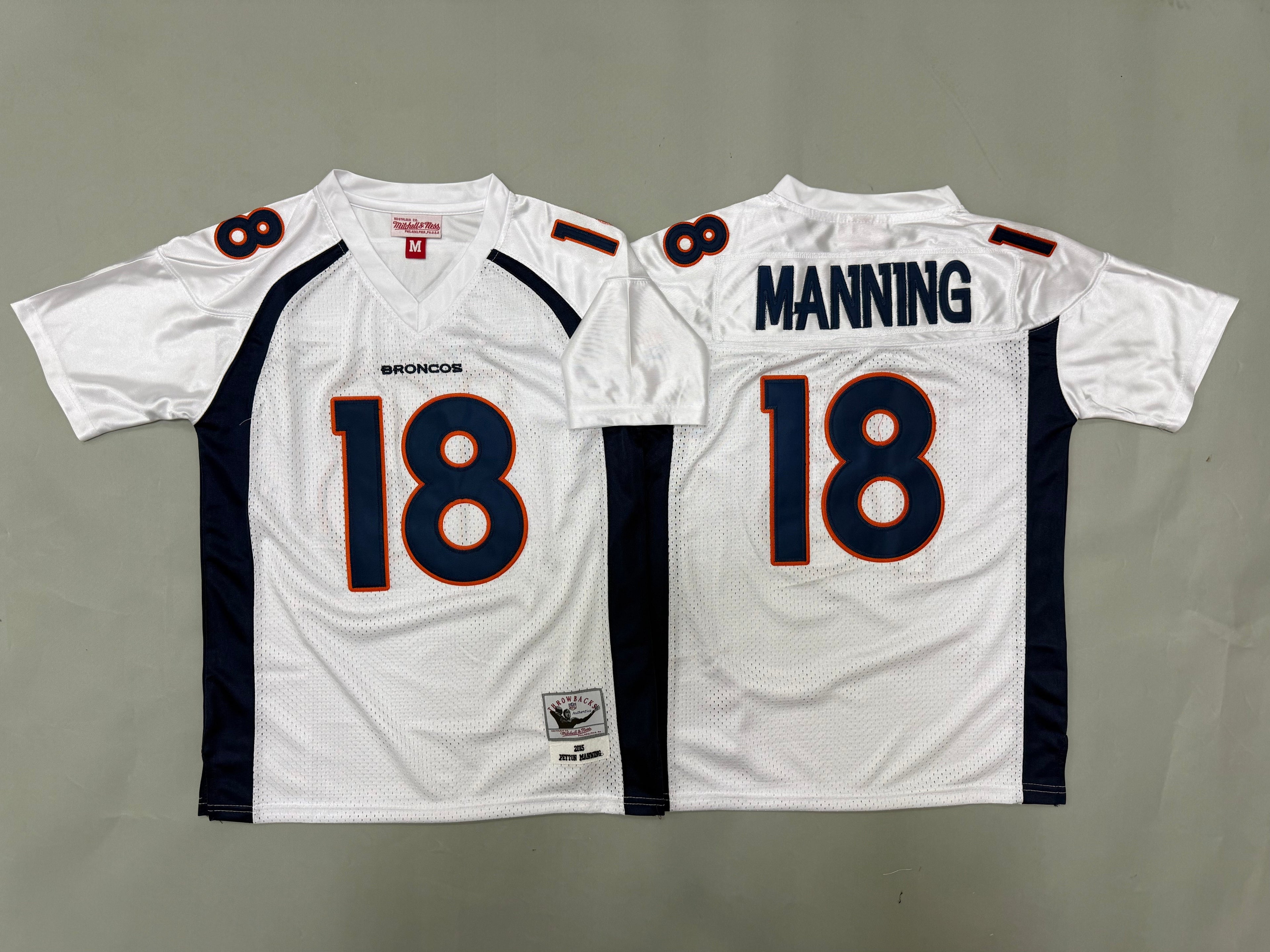 Youth Peyton Manning  #18 Denver Broncos White Vintage Throwback Jersey