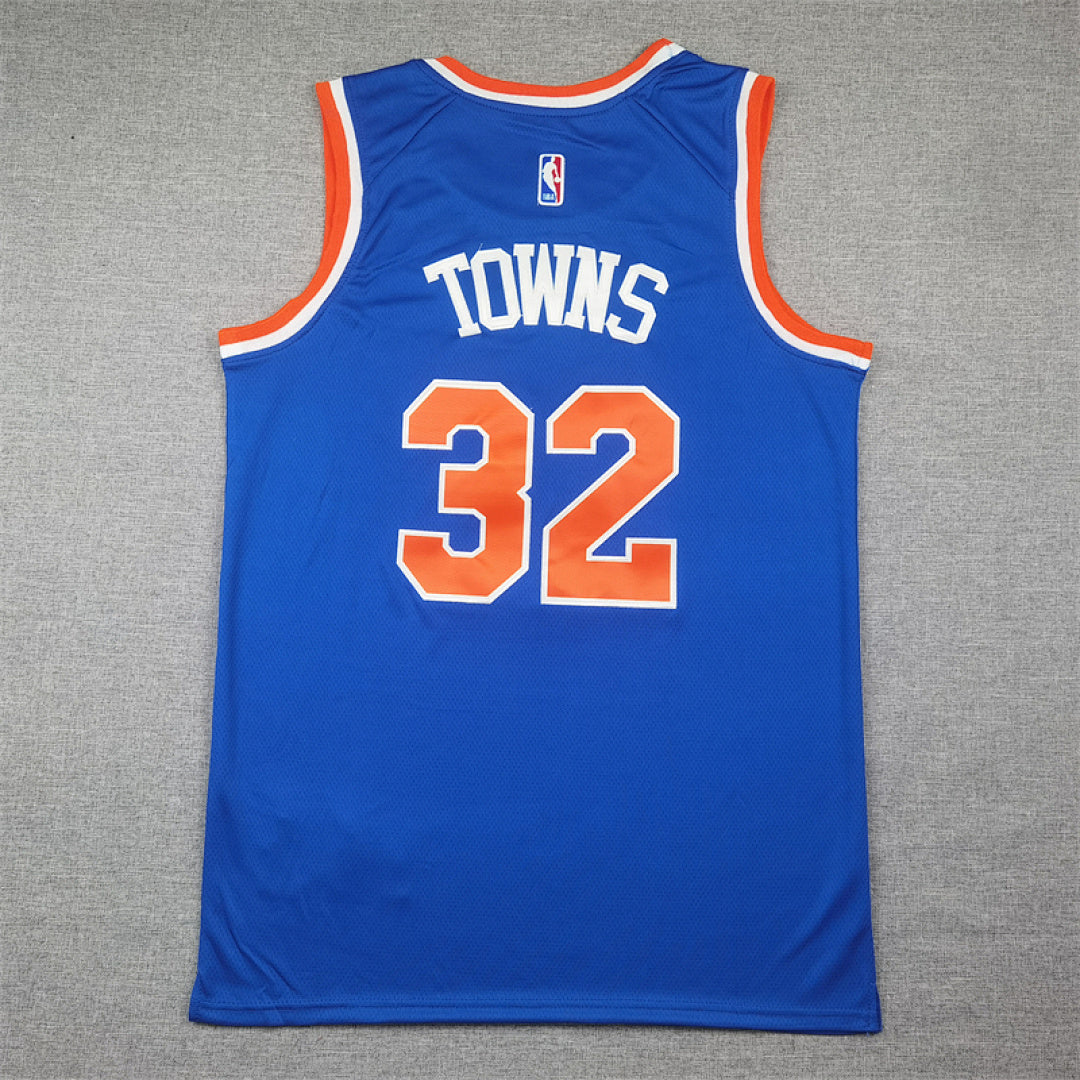 Karl-Anthony Towns#32 New York Knicks Blue City Edition Swingman Embroidered Jersey