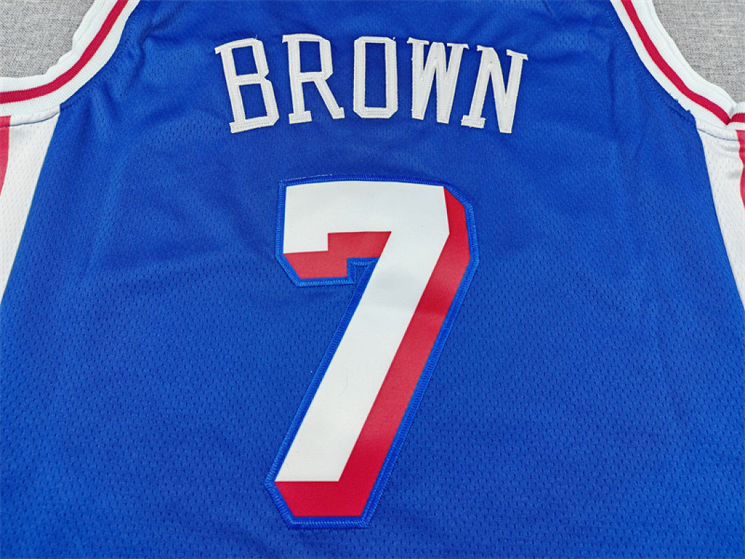 Philadelphia 76ers Jaylen Brown #7 Blue Jersey – Embroidered