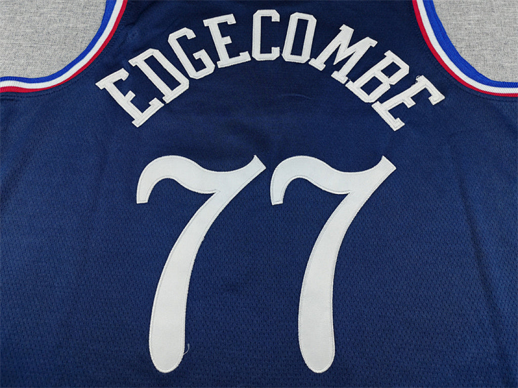 V. J. Edgecombe #77 Philadelphia 76ers Navy Blue City Edition Swingman Embroidered Jersey