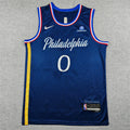 Tyrese Maxey #0 Philadelphia 76ers 2026 Navy Blue City Edition Swingman Embroidered Jersey