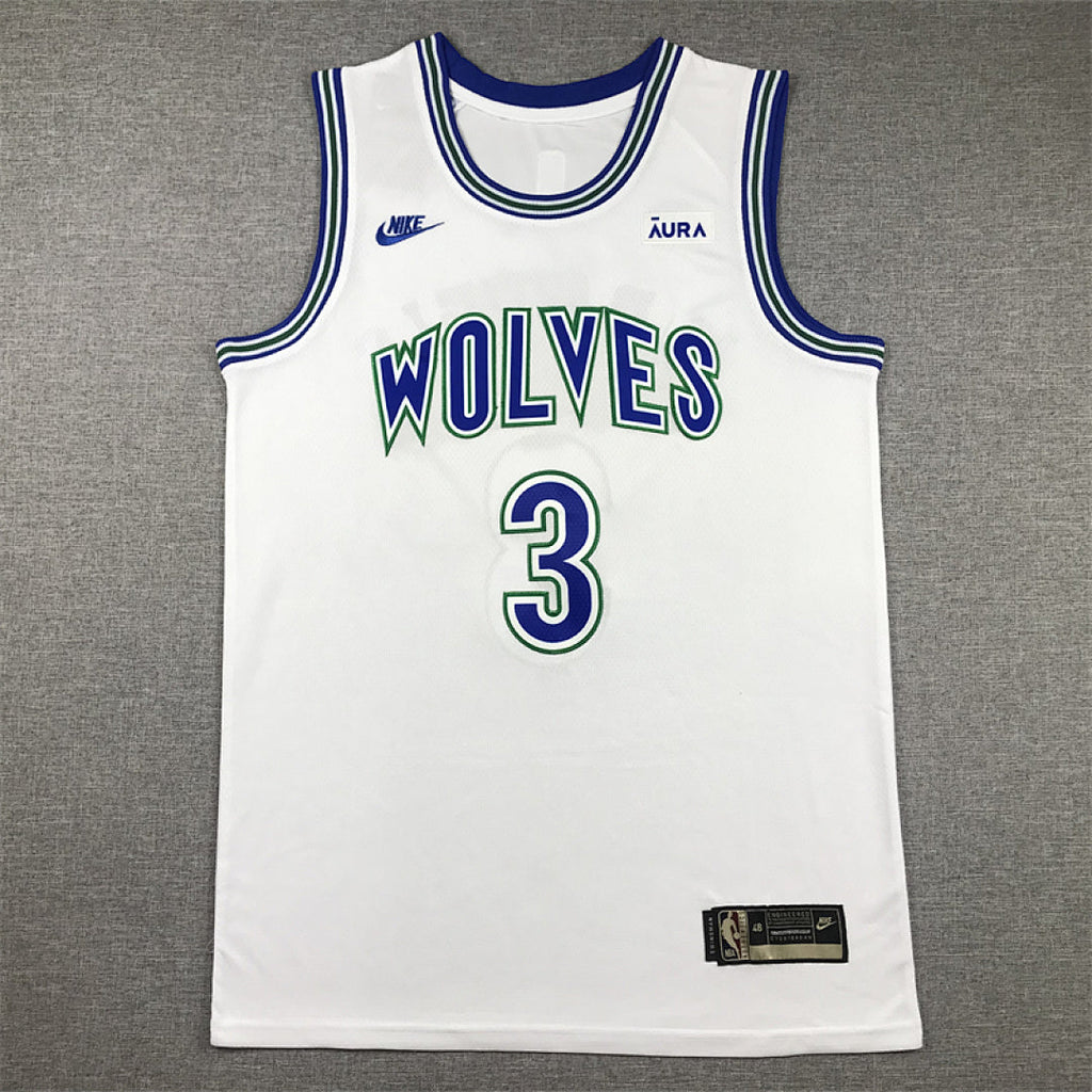 Jaden McDaniels #3 Minnesota Timberwolves White City Edition Swingman Embroidered Jersey