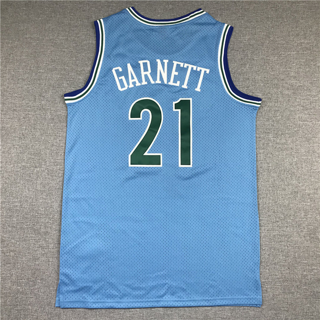 Kevin Garnett #21 Minnesota Timberwolves  1995-96 Throwback Embroidered Jersey