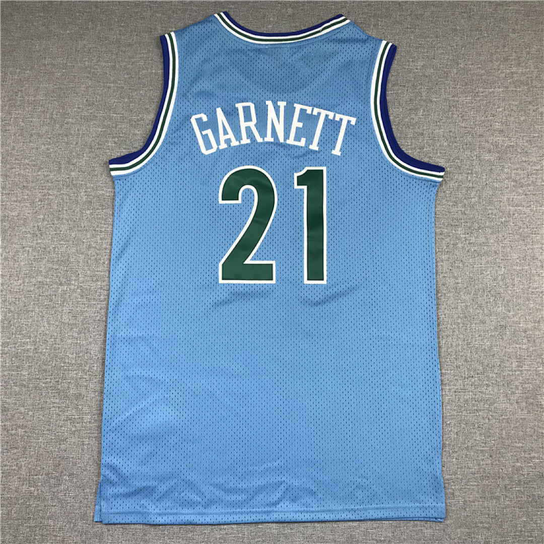 Kevin Garnett #21 Minnesota Timberwolves  1995-96 Throwback Embroidered Jersey