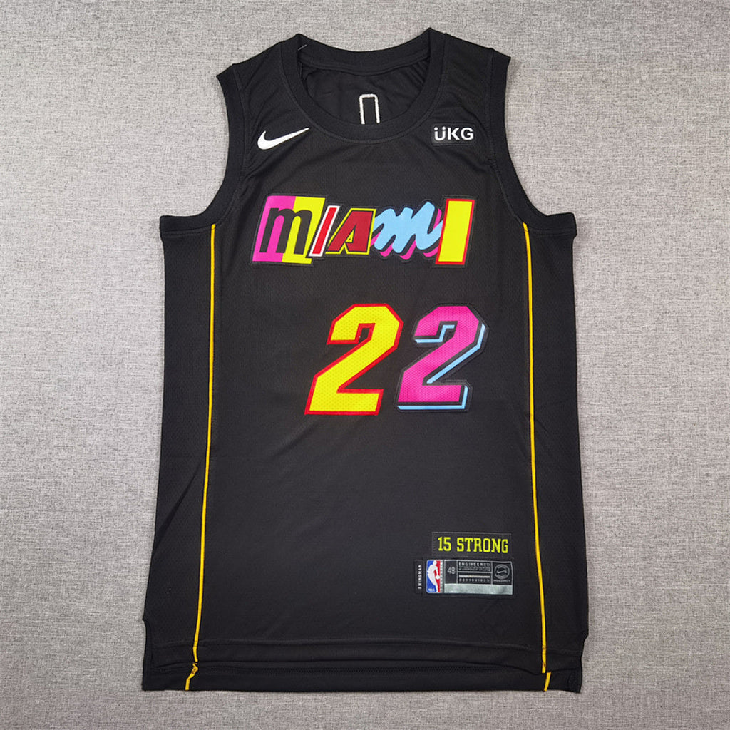 Jimmy Butler# 22 Miami Heat 2022 Black City Edition Swingman Embroidered Jersey