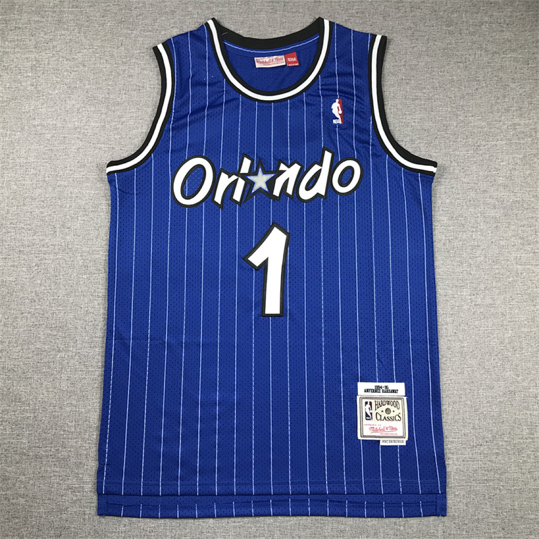 Anfernee Hardaway#1 Orlando Magic 1993-94 Hardaway Blue  Edition  Embroidered Jersey