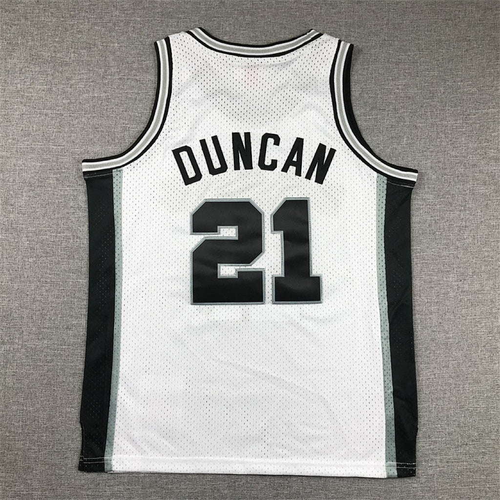 Youth Tim Duncan San Antonio Spurs #21 1998-99 Throwback Embroidered Jersey