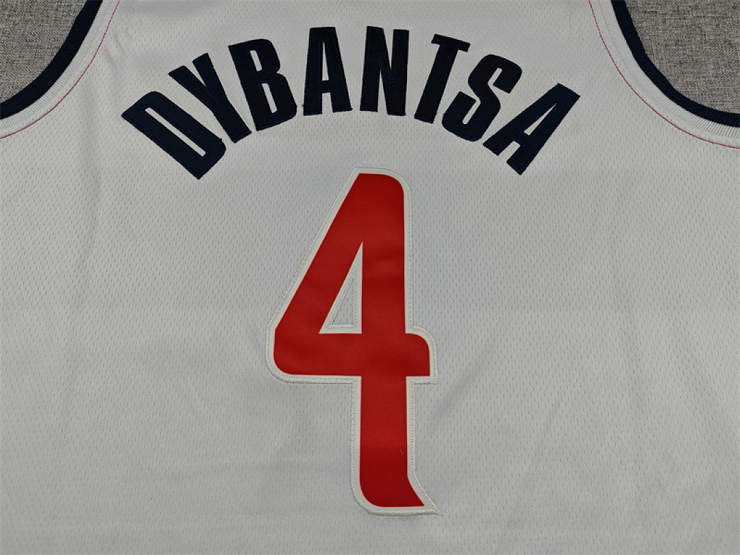 Washington Wizards AJ Dybantsa #4 White Jersey – Embroidered