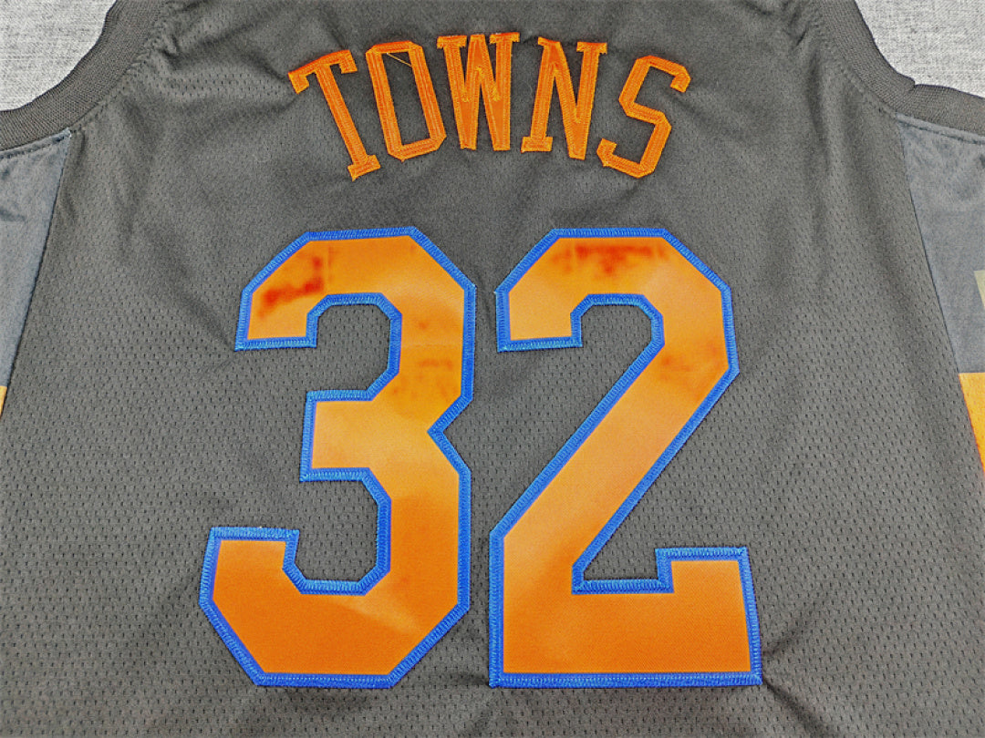 Karl-Anthony Towns#3 New York Knicks 2026 Black Statement Edition  Embroidered Jersey
