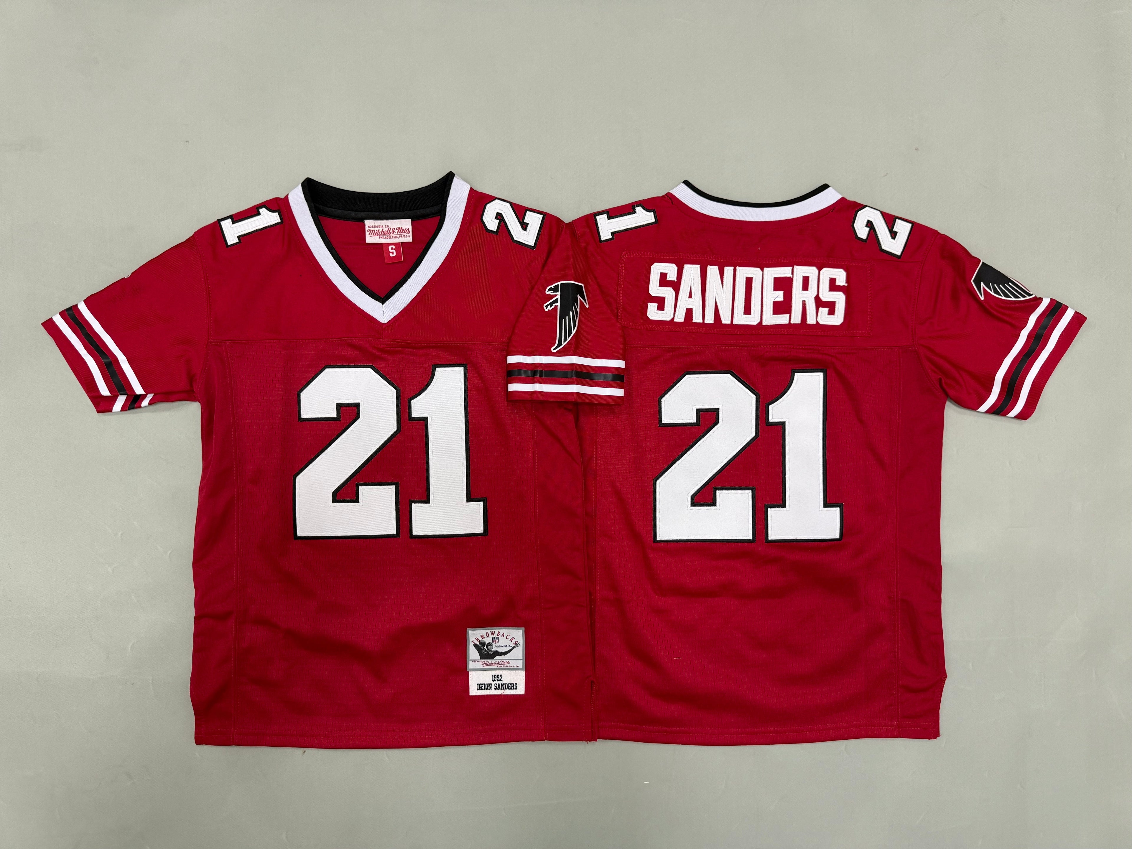 Youth Deion Sanders Atlanta Falcons #21 Retro Embroidered Jersey