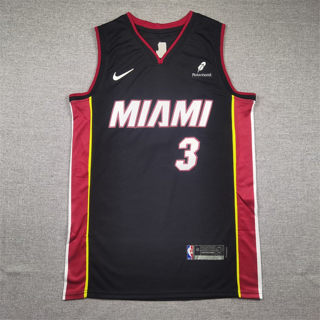 Dwyane Wade#3 Miami Heat Black City Edition Swingman Embroidered Jersey
