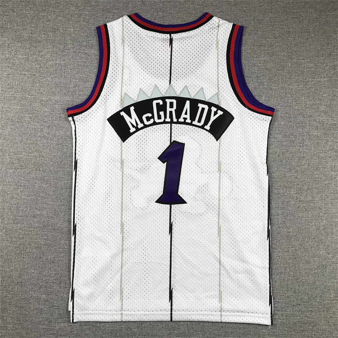 Youth Tracy McGrady Toronto Raptors #1 White 1998-99 Throwback Embroidered Jersey