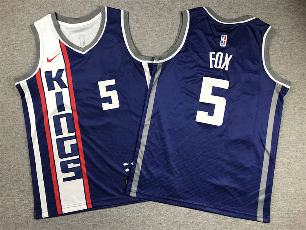 Youth De’Aaron Fox Sacramento Kings #5 City Edition Swingman Embroidered Jersey