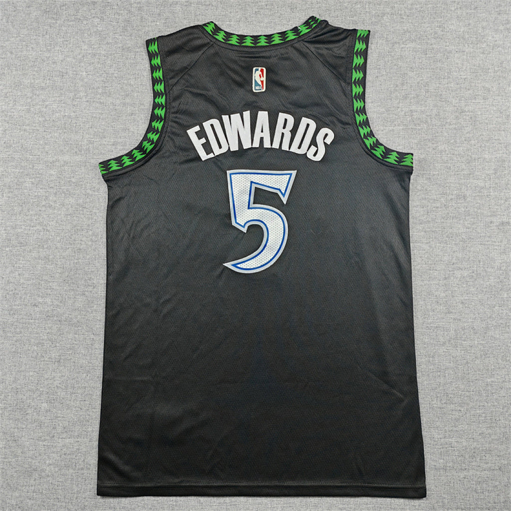 Anthony Edwards #5 Minnesota Timberwolves 2026 Black City Edition Swingman Embroidered Jersey