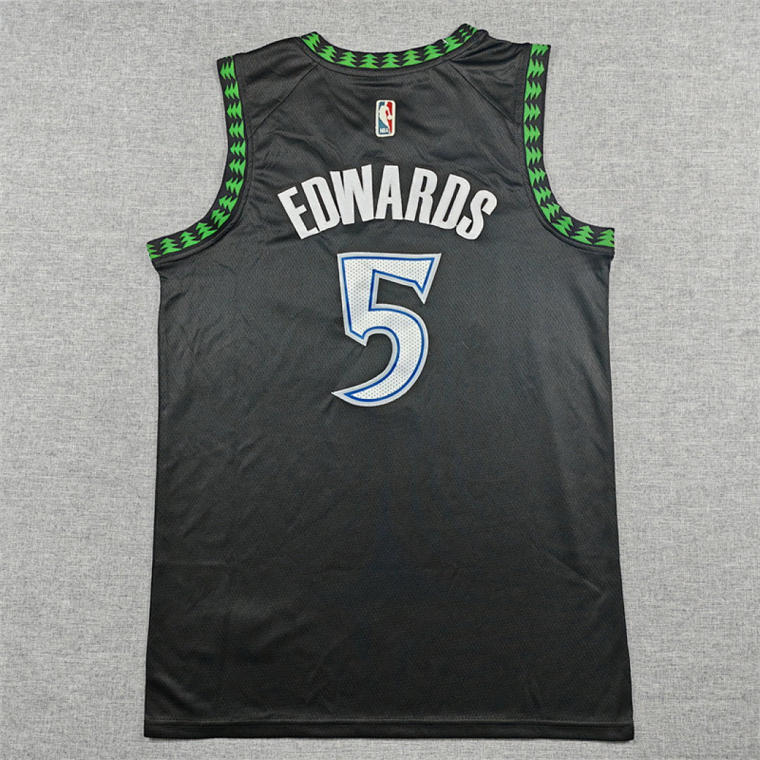 Anthony Edwards #5 Minnesota Timberwolves 2026 Black City Edition Swingman Embroidered Jersey