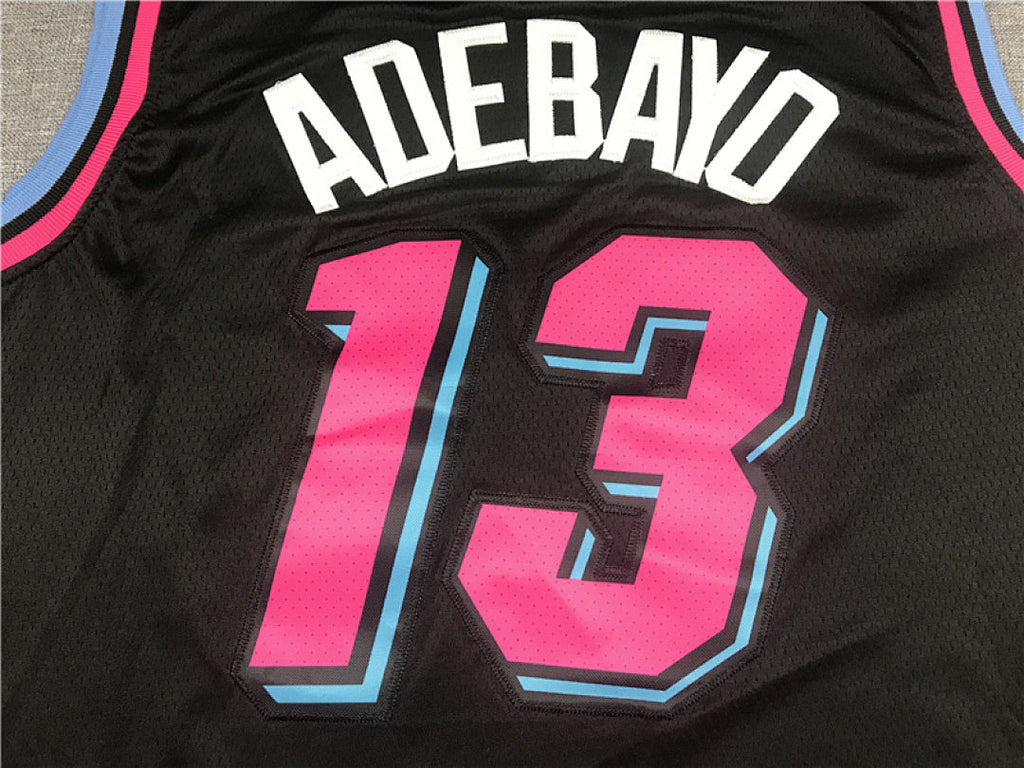 Bam Adebayo# 13 Miami Heat Black City Edition Swingman Embroidered Jersey