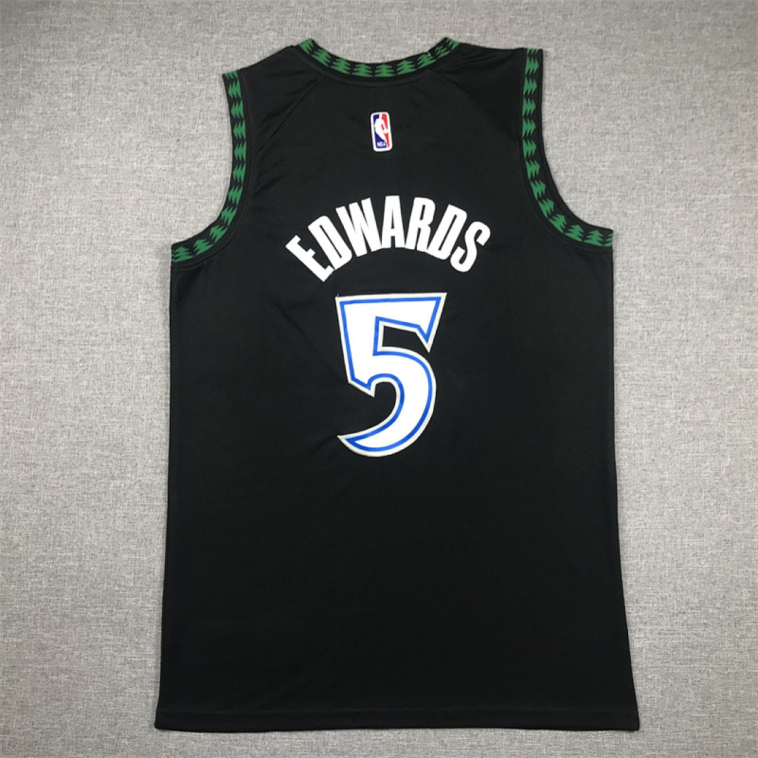 Anthony Edwards #5 Minnesota Timberwolves Black City Edition Swingman Embroidered Jersey