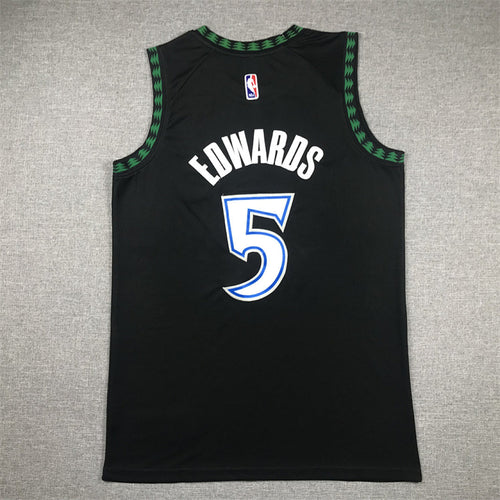 Anthony Edwards #5 Minnesota Timberwolves Black City Edition Swingman Embroidered Jersey