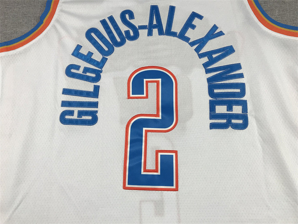 Shai Gilgeous-Alexander#2 Oklahoma City Thunder White City Edition Swingman Embroidered Jersey