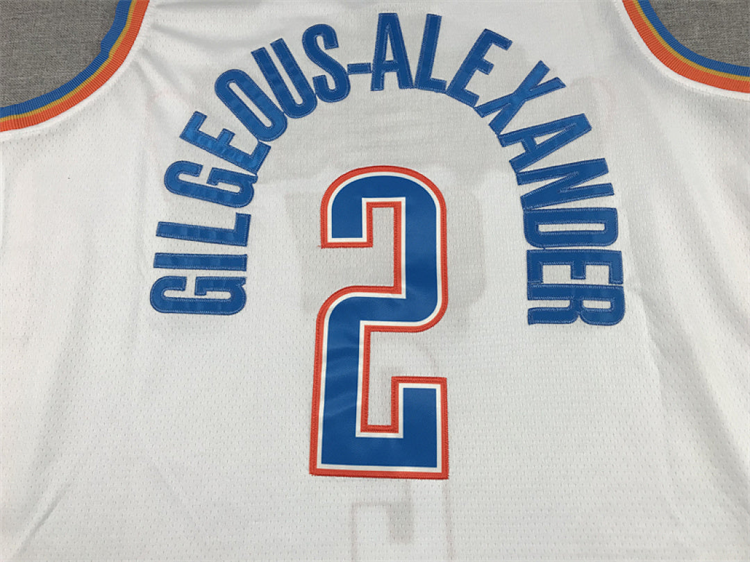 Shai Gilgeous-Alexander#2 Oklahoma City Thunder White City Edition Swingman Embroidered Jersey