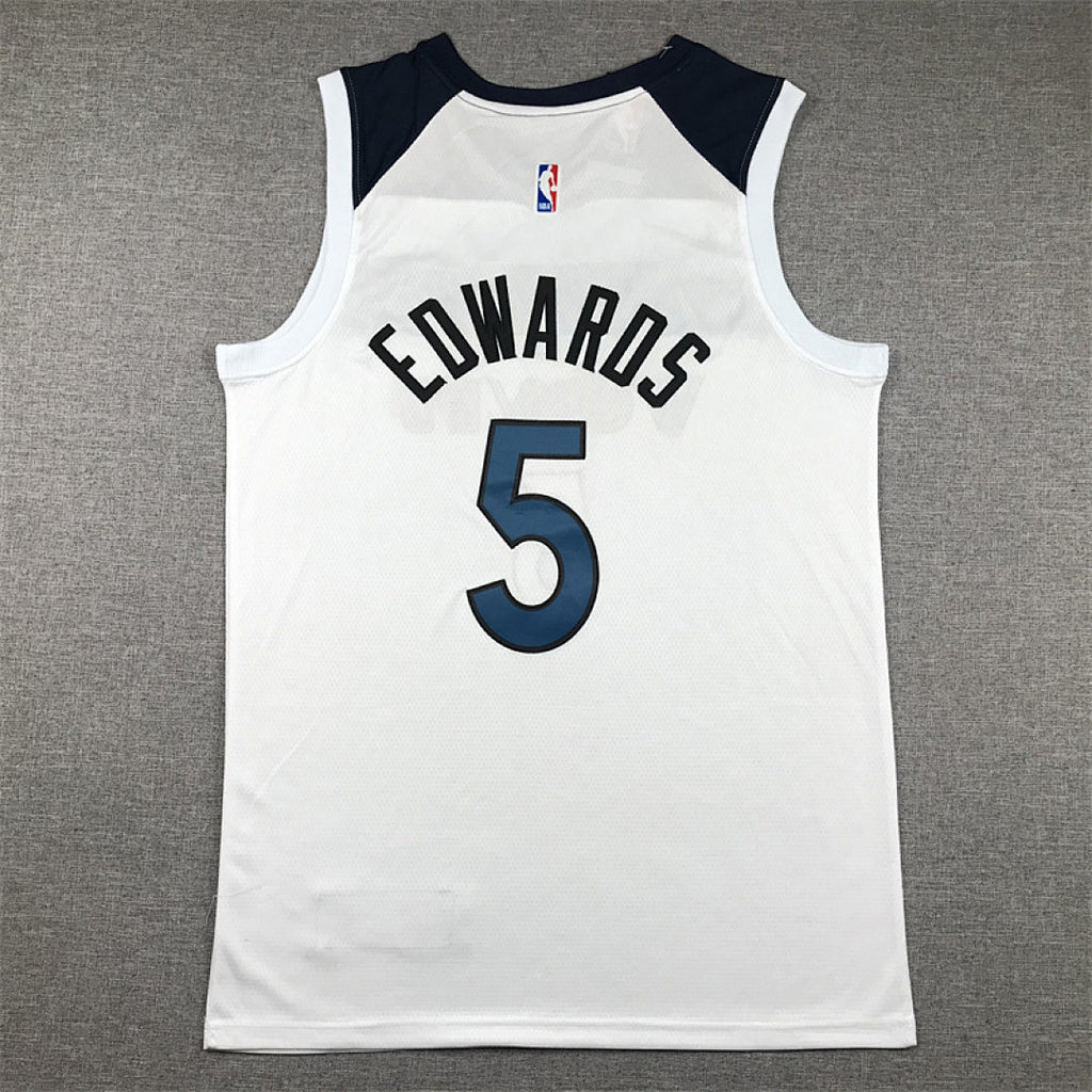 Anthony Edwards #5 Minnesota Timberwolves White City Edition Swingman Embroidered Jersey