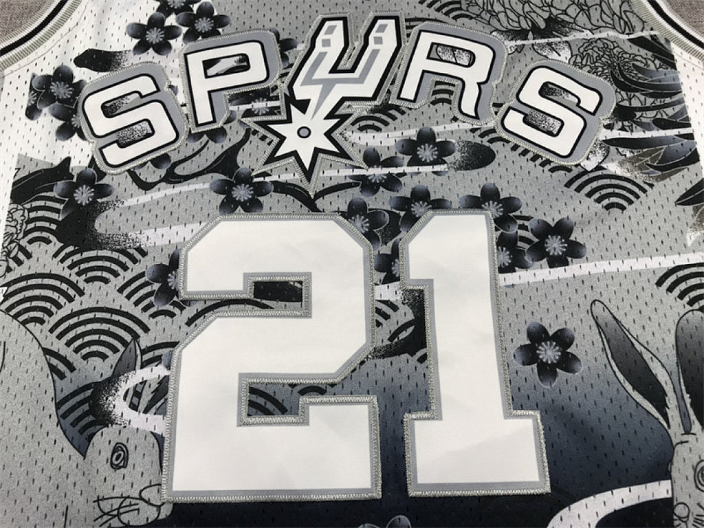 Tim Duncan #21 San Antonio Spurs  1998-99 （Year of the Rabbit Limited Edition）Throwback Embroidered Jersey