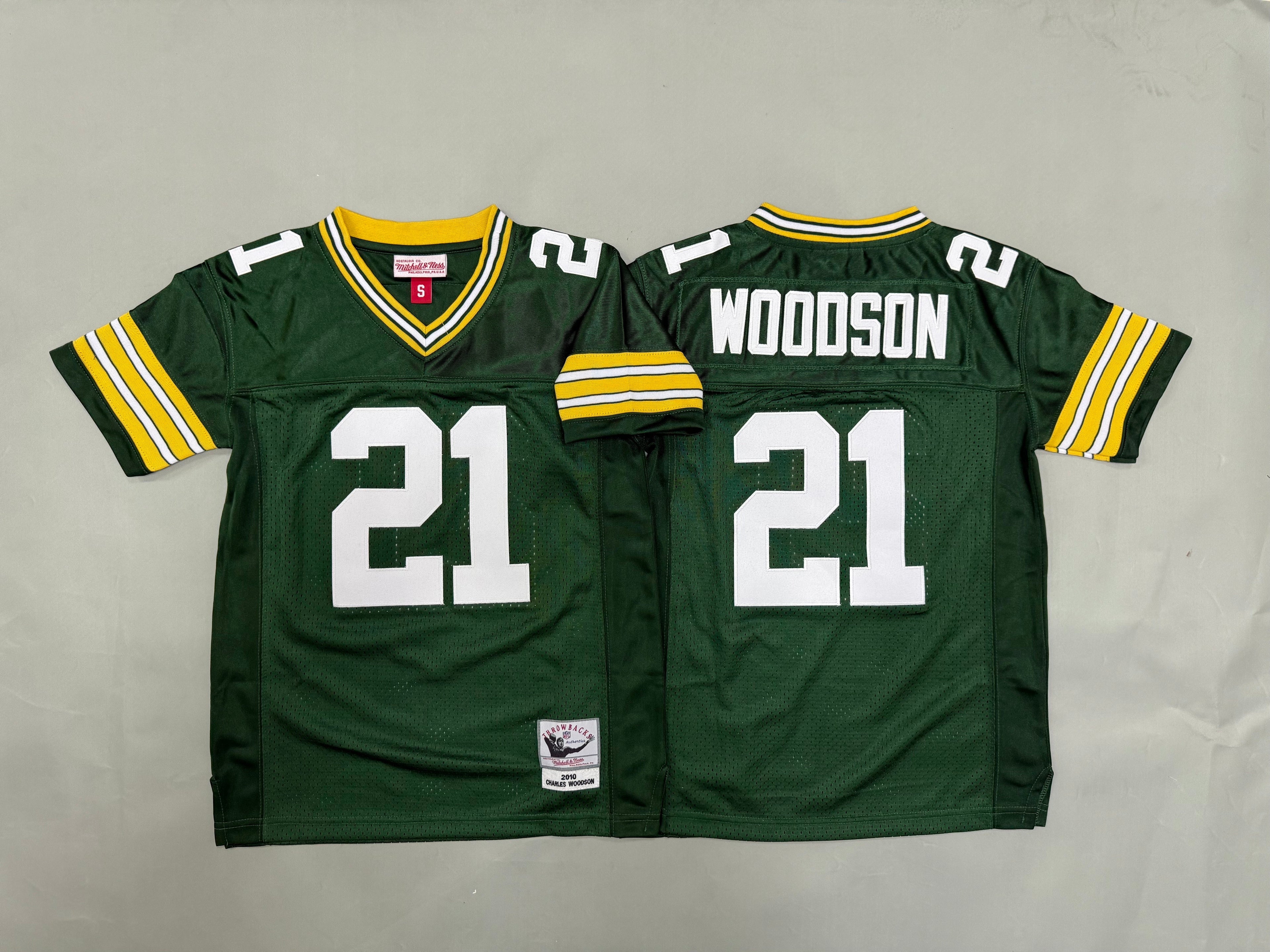 Youth Charles Woodson #21 Green Bay Packers Green Vintage Throwback Jersey