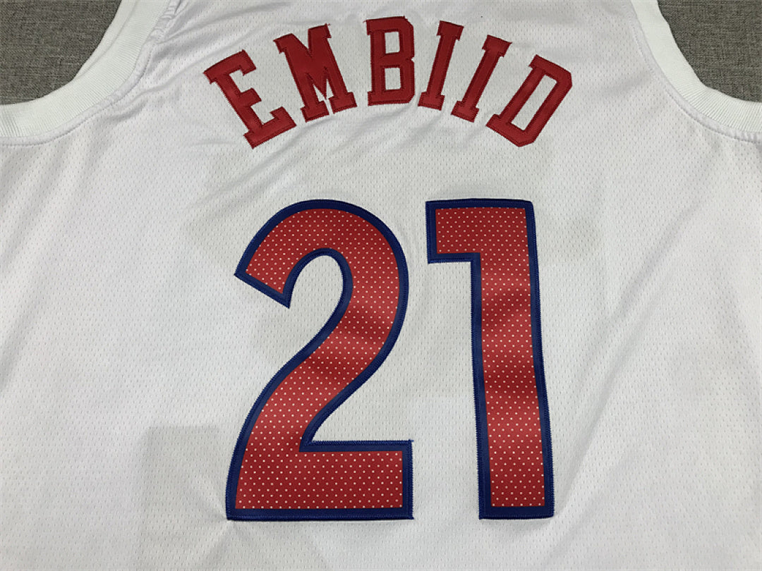 Joel Hans Embiid #21 Philadelphia 76ers 2023 White City Edition Swingman Embroidered Jersey