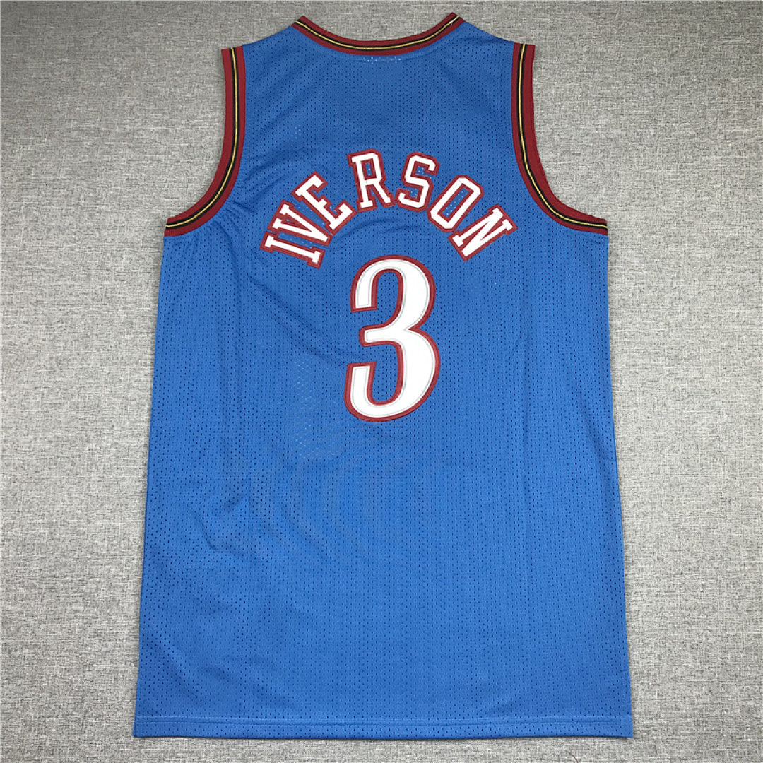 Allen Iverson #3 Philadelphia 76ers 1990-00 Throwback  Embroidered Jersey