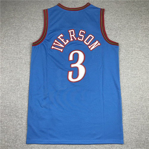 Allen Iverson #3 Philadelphia 76ers 1990-00 Throwback  Embroidered Jersey