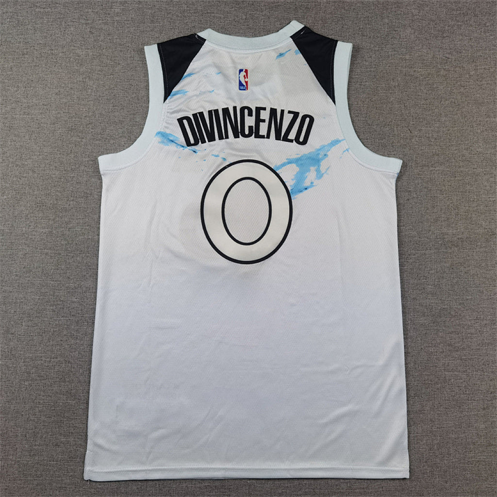 Donte DiVincenzo #0 Minnesota Timberwolves 2025 White City Edition Swingman Embroidered Jersey