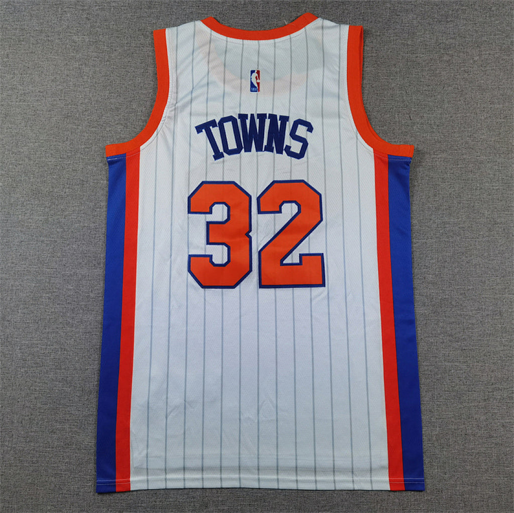 Karl-Anthony Towns#32 New York Knicks 2025 White City Edition Swingman Embroidered Jersey