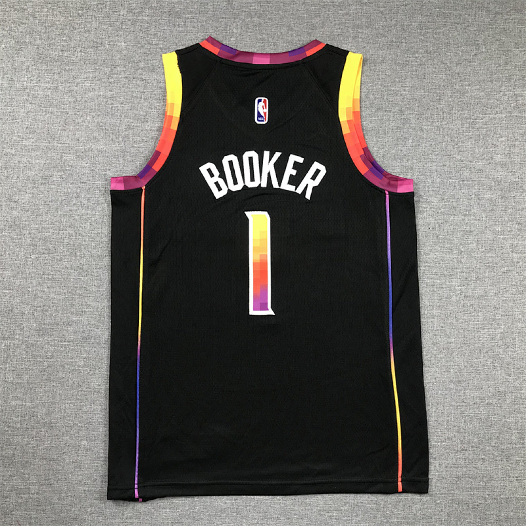 Youth Devin Booker Phoenix Suns #1 Statement Edition Embroidered Jersey