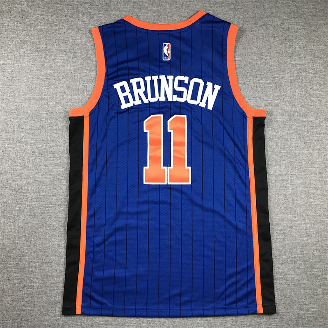 Jalen Brunson#11 New York Knicks Blue City Edition Swingman Embroidered Jersey